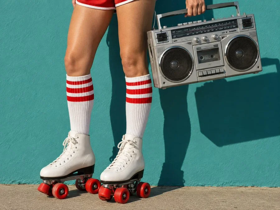 Roller skates and chrome audio