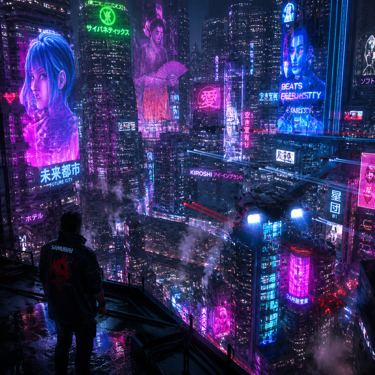Cyberpunk City at Night