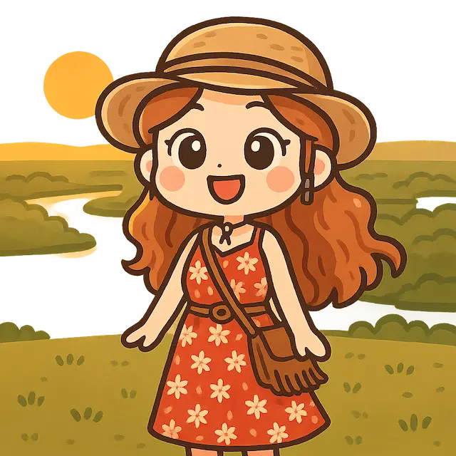 Chibi-style sticker character with a clear silhouette and bold outline.