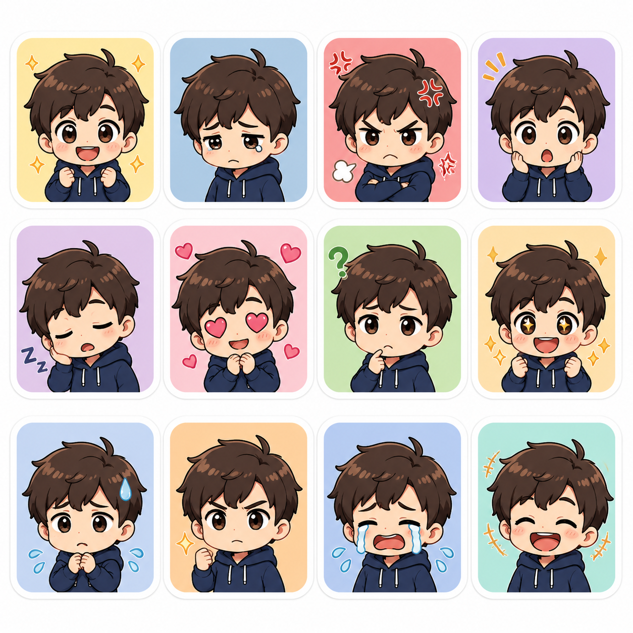 Chibi Character Sticker Sheet