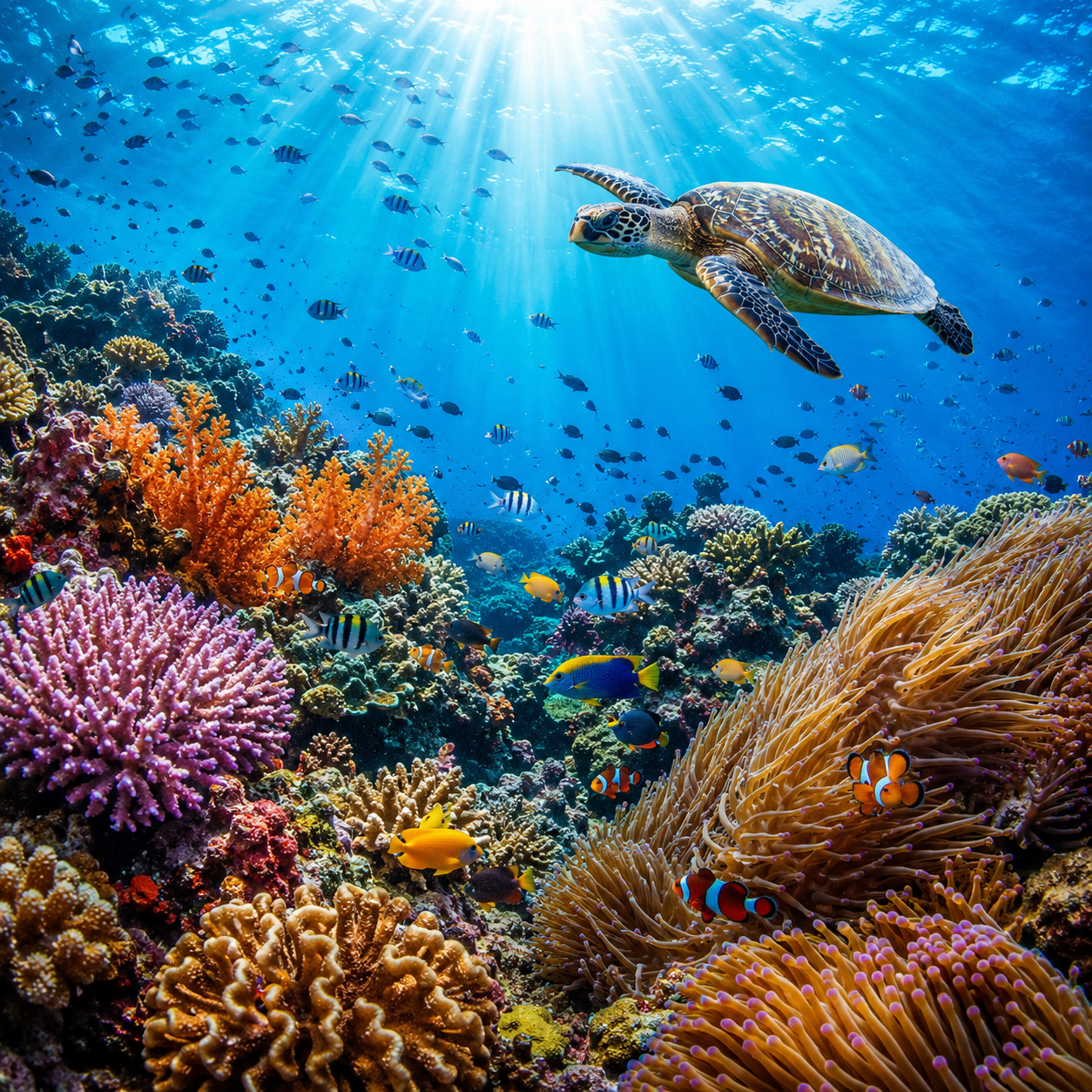 Underwater Coral Reef Scene