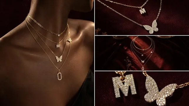 Collage of necklace and pendant details