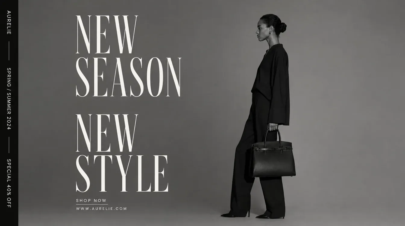 Monochrome fashion announcement design