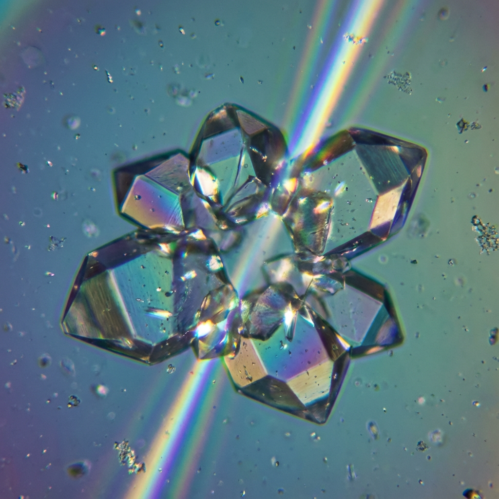 Iridescent geometric shape