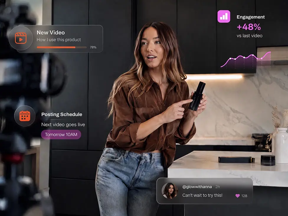 Creator demonstrating a visual storytelling workflow.