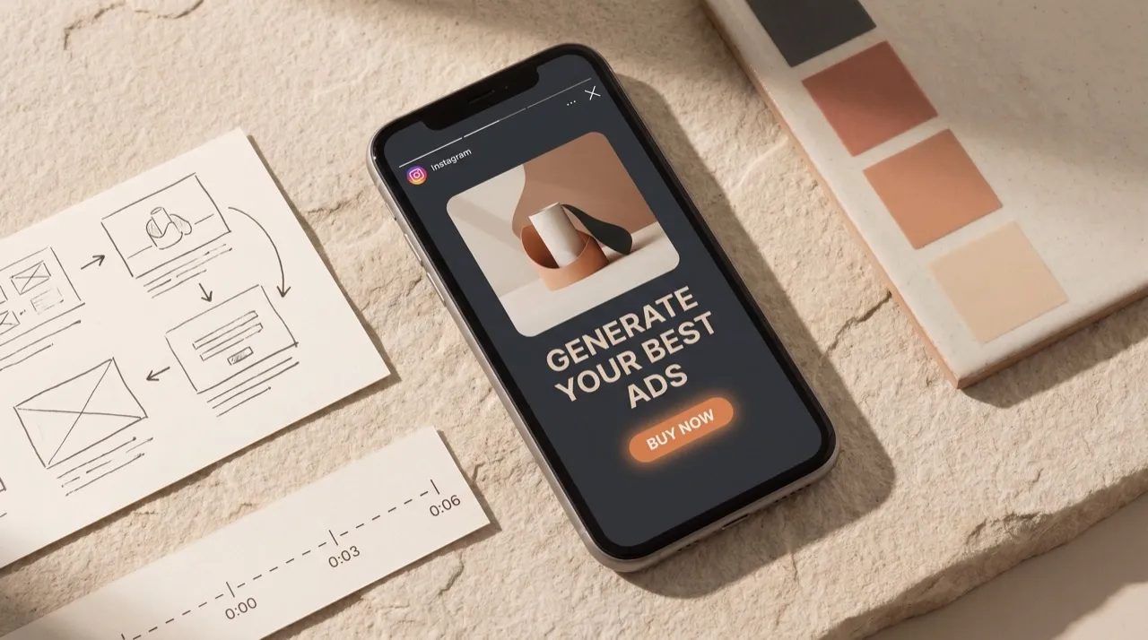 Phone presented in a product advertisement.