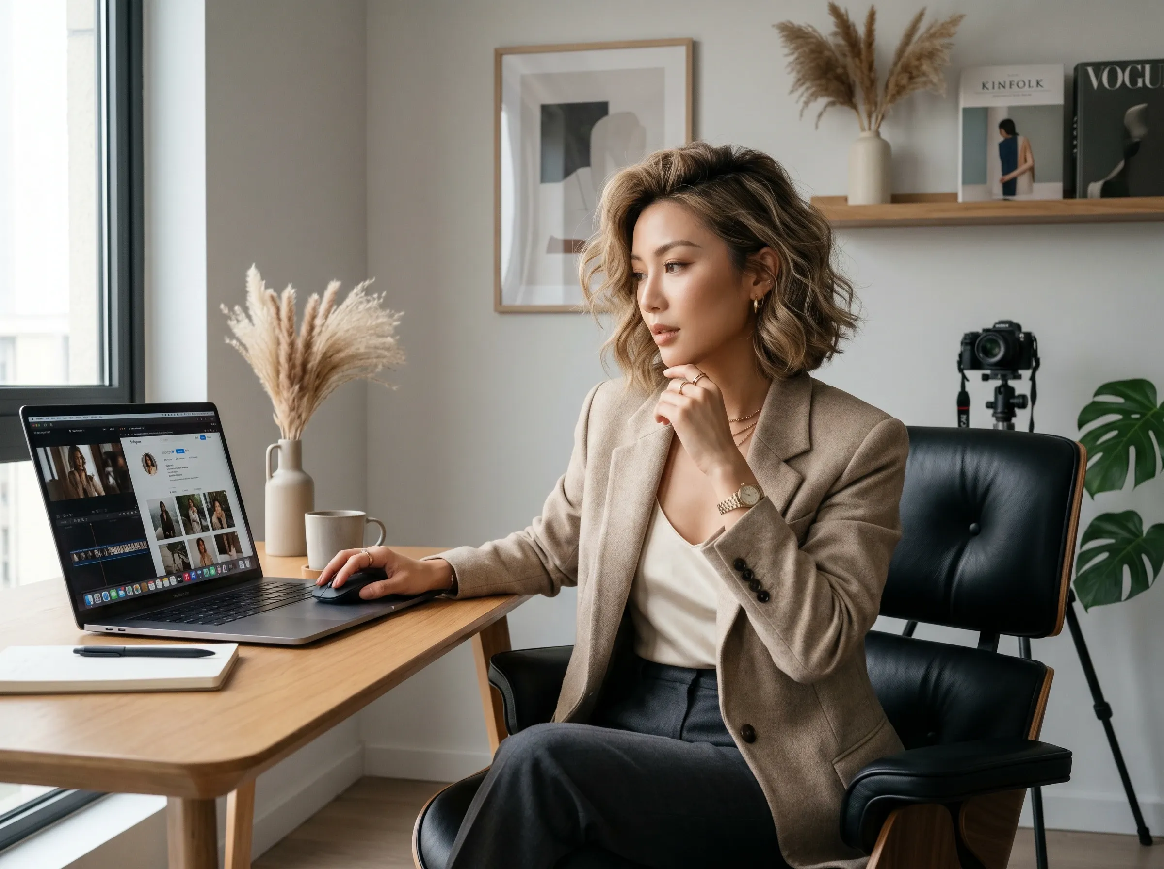 Illustrator working at a desk.
